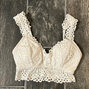 Convertible Racer Back Chic White Lace Bralette